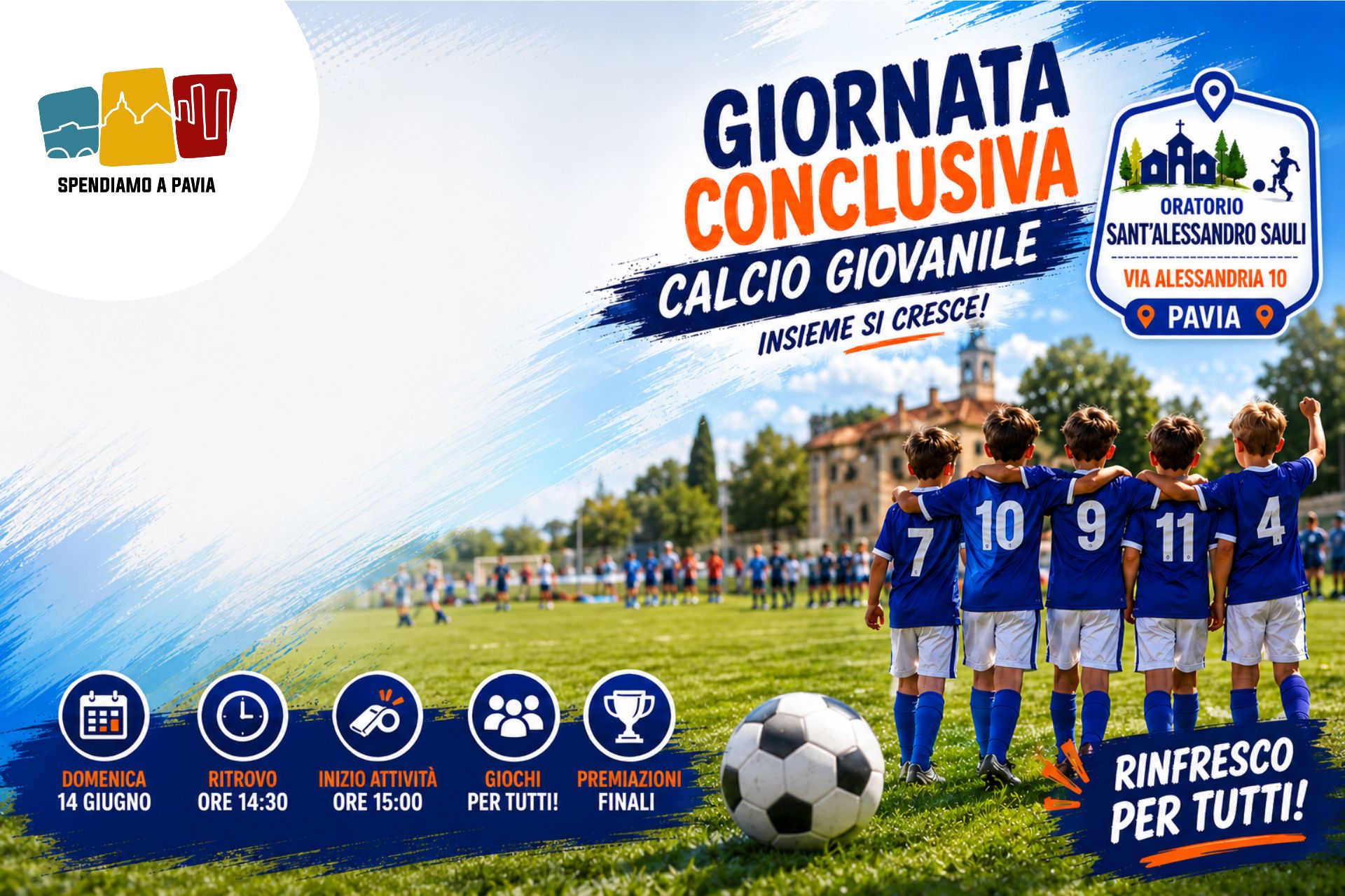 CSI Pavia, festa finale del calcio giovanile: il 14 giugno una giornata di sport e divertimento