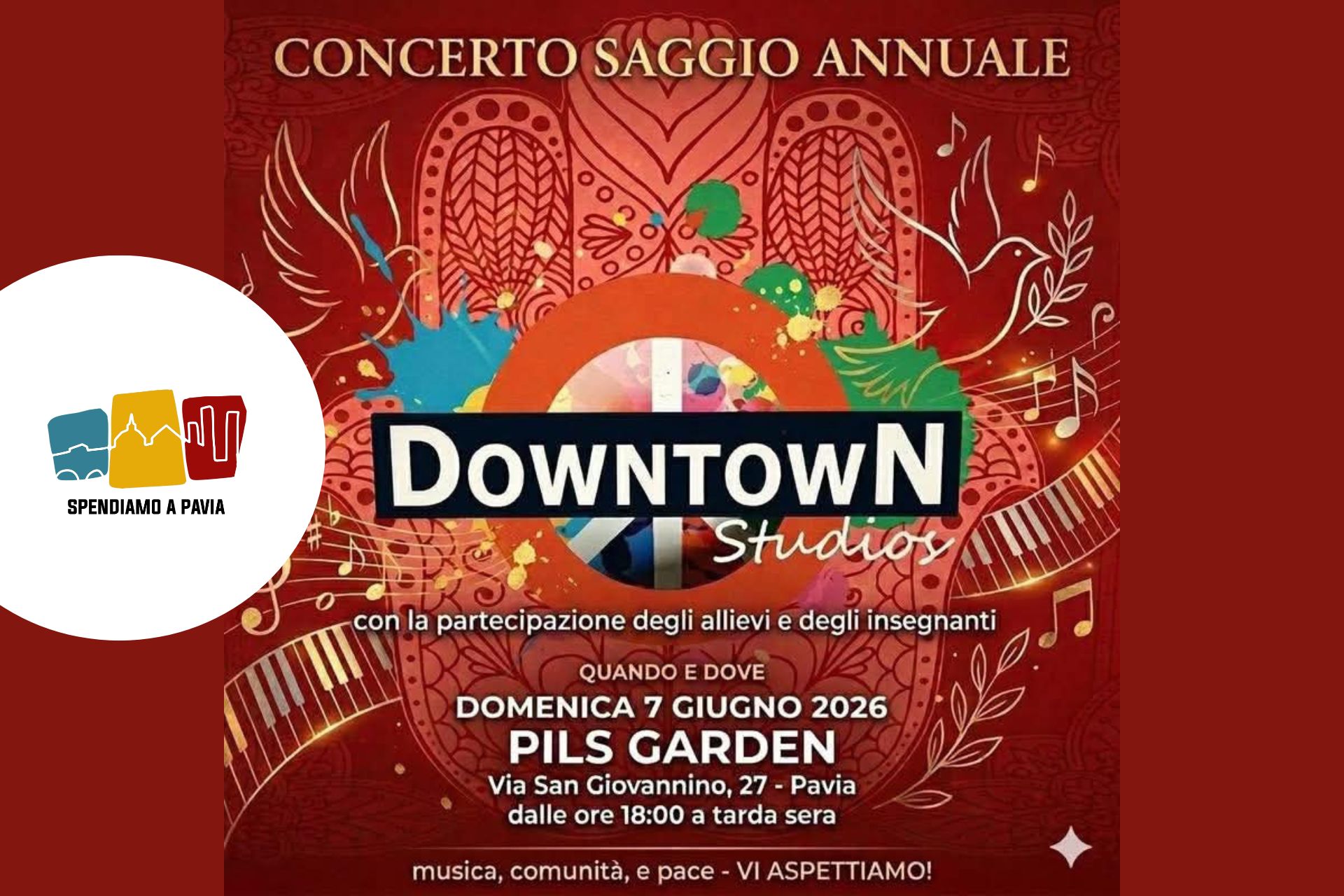 Pavia, la musica dei giovani protagonisti al Concerto Saggio di Downtown Studios