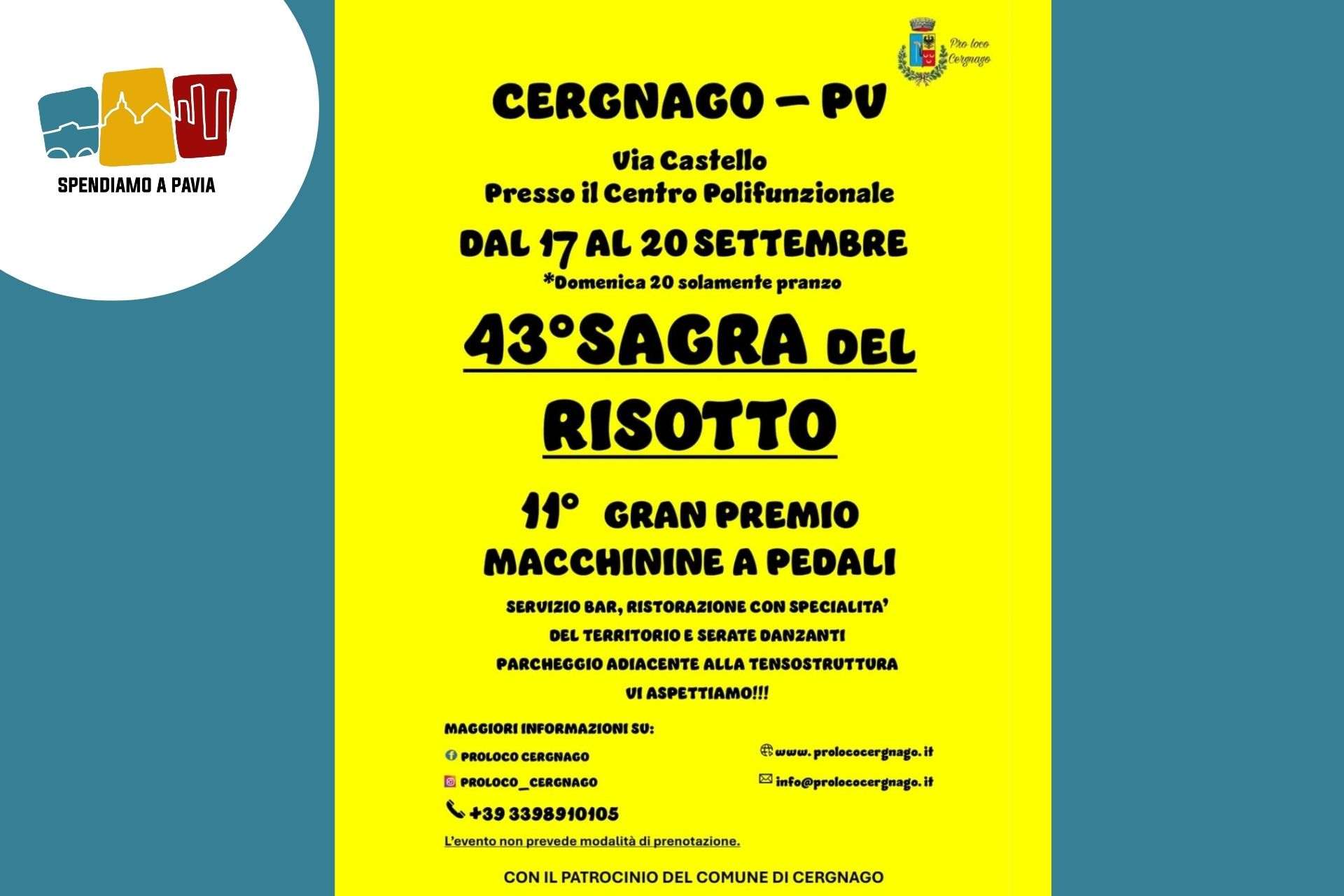 43ª Sagra del Risotto a Cergnago: Quattro Giorni tra Tradizione, Gusto e Divertimento