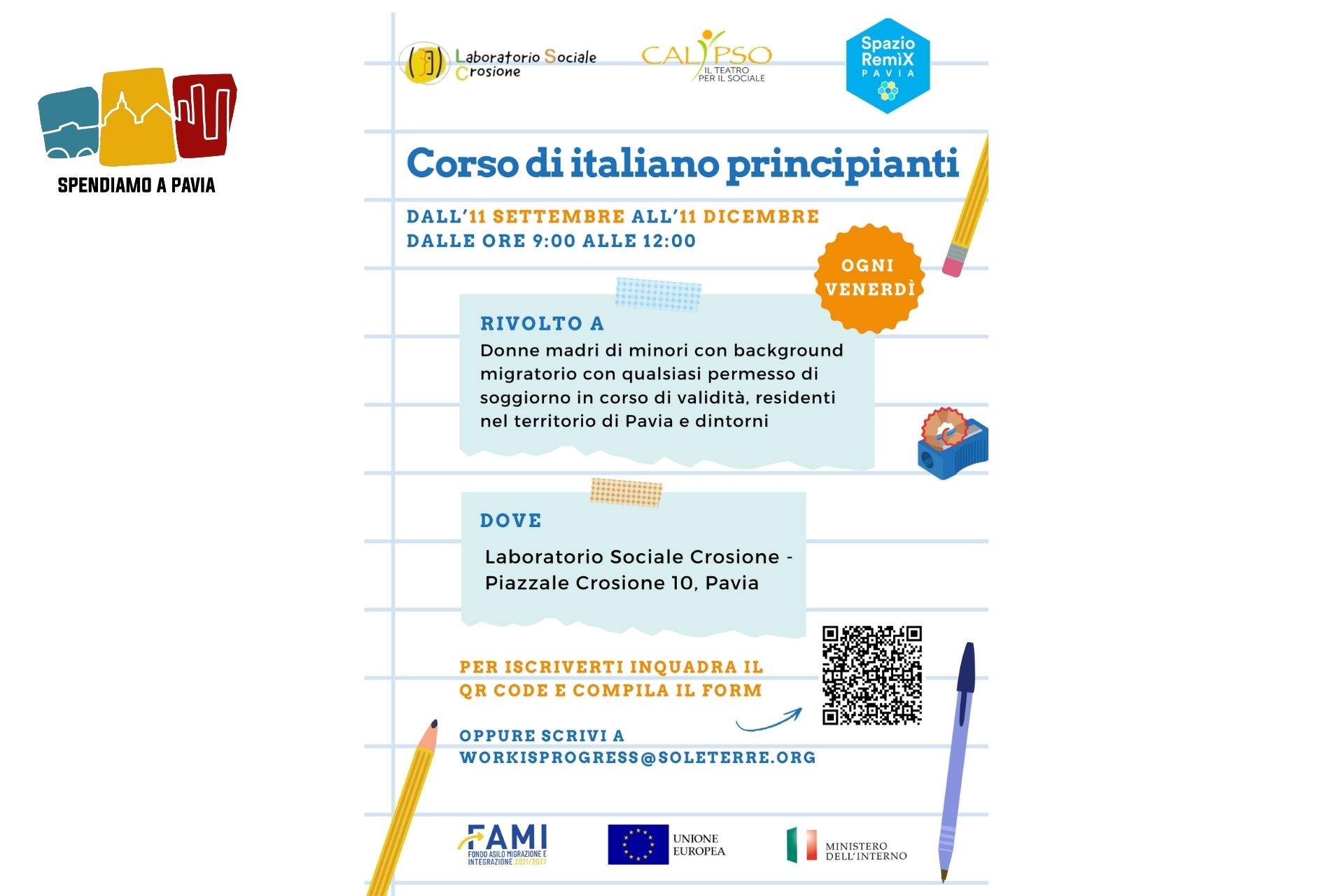 Corso gratuito di italiano per mamme straniere: il progetto RemìX sostiene le famiglie migranti