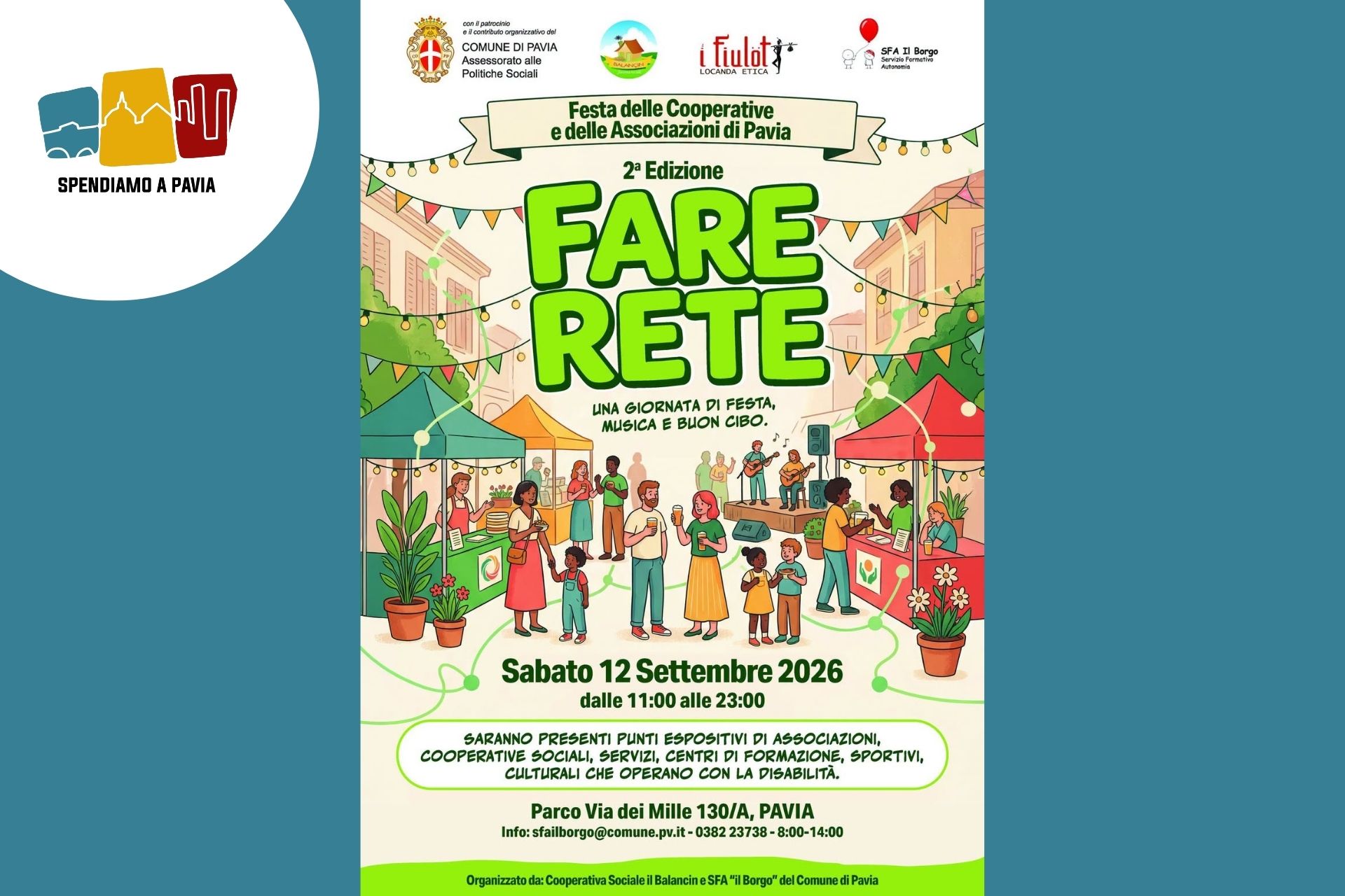 Fare Rete 2026 a Pavia: festa delle Cooperative e delle Associazioni