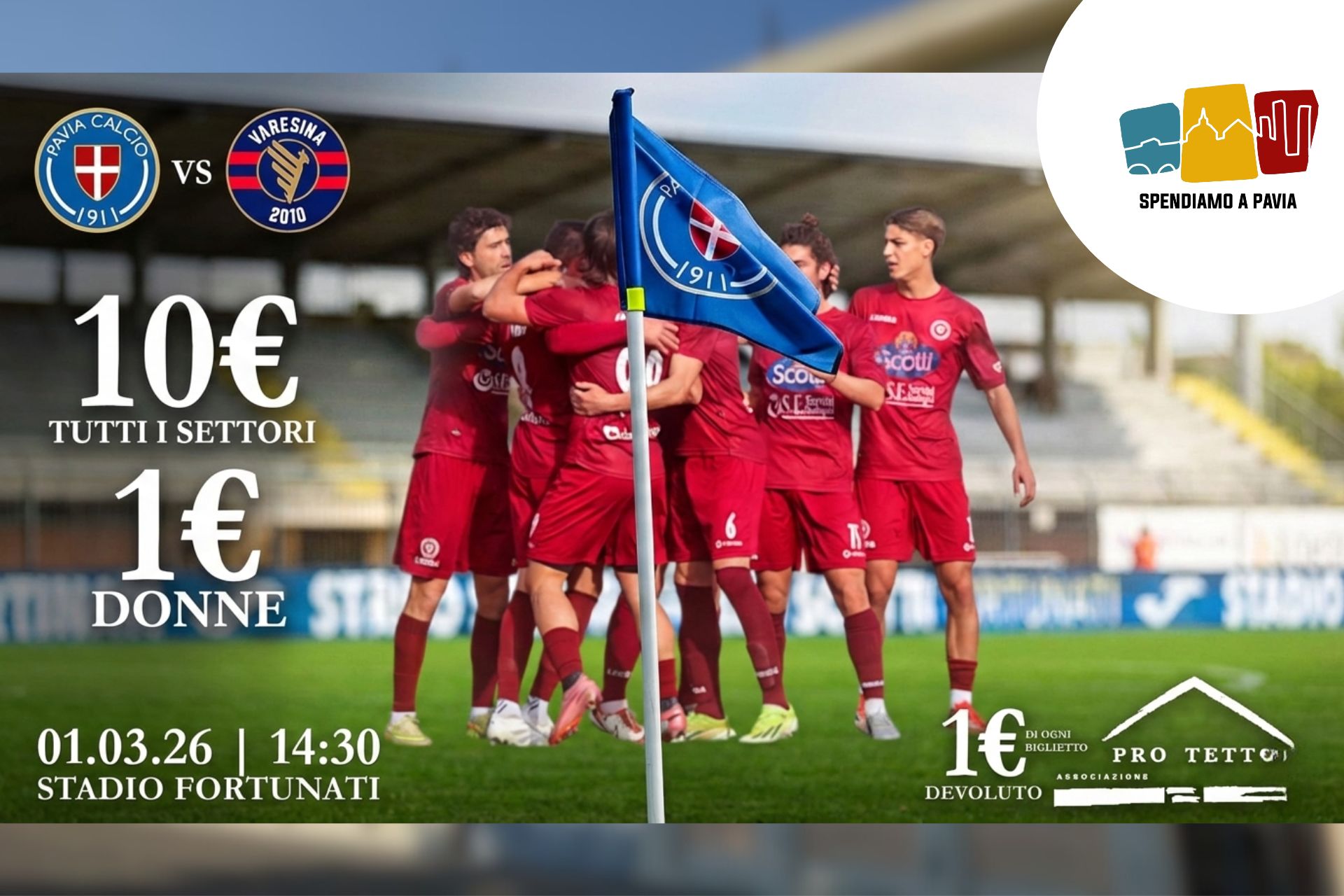Pavia Calcio vs Varesina: domenica al Fortunati tra sport e solidarietà
