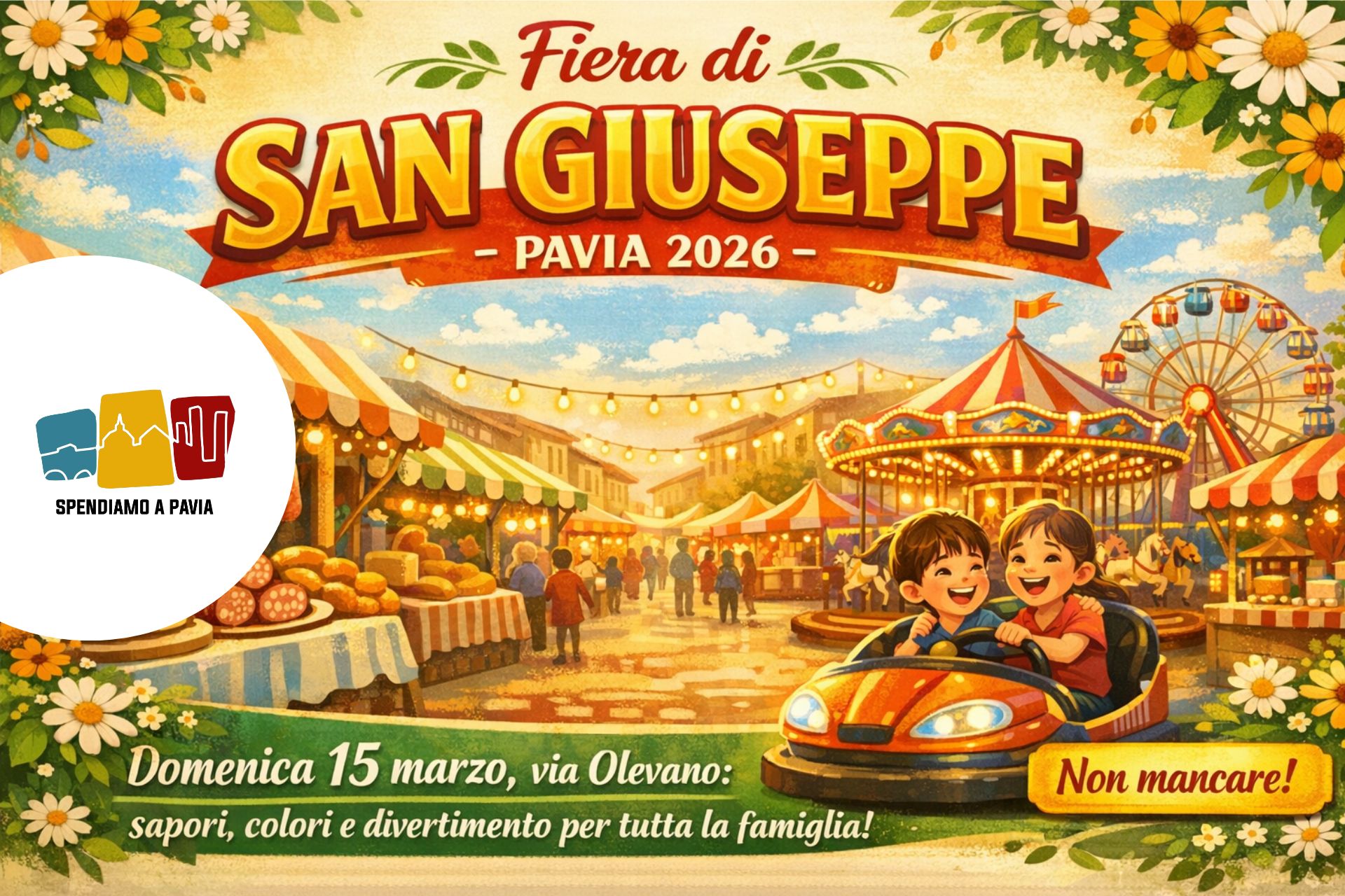 San Giuseppe a Pavia: via Olevano tra bancarelle, prodotti tipici e luna park