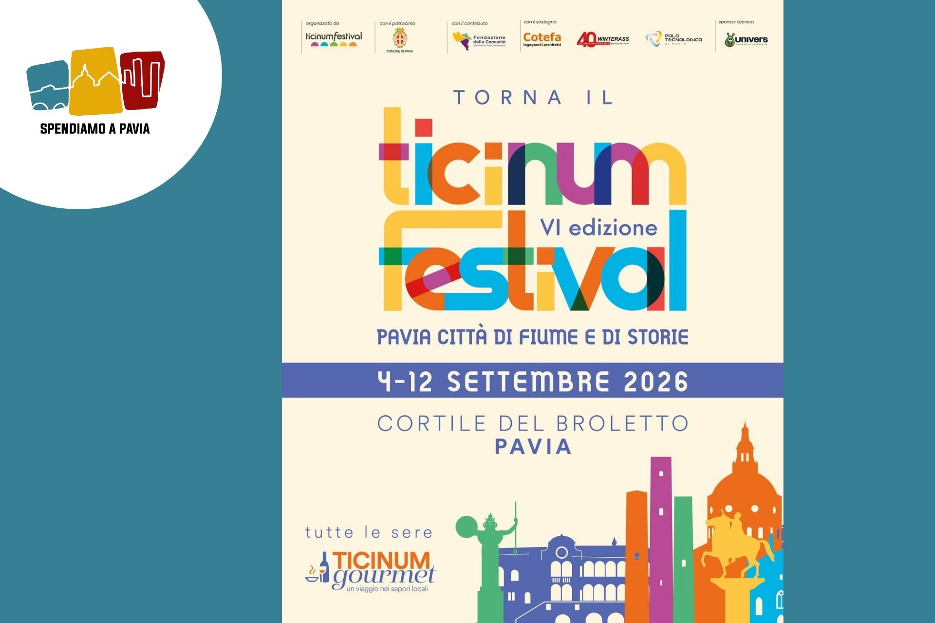 Ticinum Festival 2026: a Pavia torna il grande appuntamento tra cultura, storia e gusto